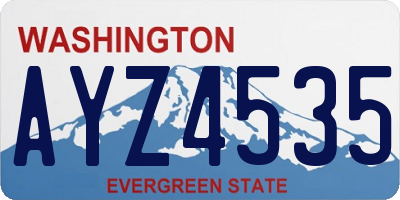 WA license plate AYZ4535