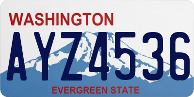 WA license plate AYZ4536