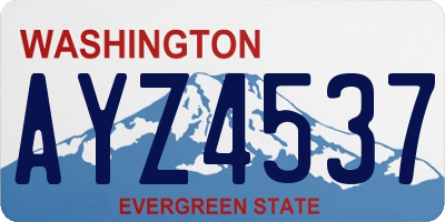 WA license plate AYZ4537