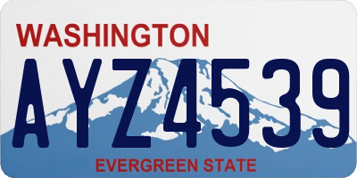 WA license plate AYZ4539