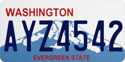 WA license plate AYZ4542