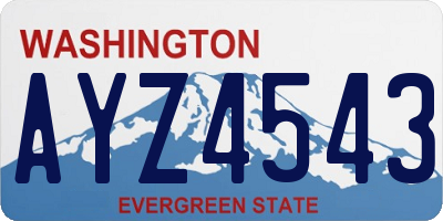 WA license plate AYZ4543