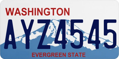 WA license plate AYZ4545