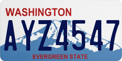 WA license plate AYZ4547