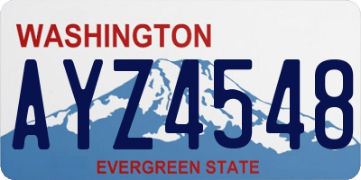 WA license plate AYZ4548