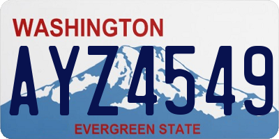 WA license plate AYZ4549