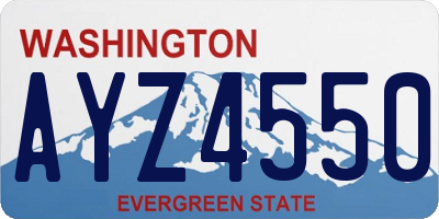 WA license plate AYZ4550