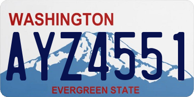 WA license plate AYZ4551