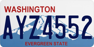 WA license plate AYZ4552