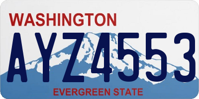 WA license plate AYZ4553