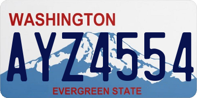 WA license plate AYZ4554