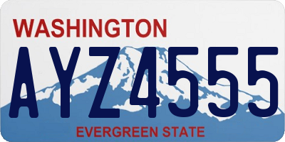 WA license plate AYZ4555