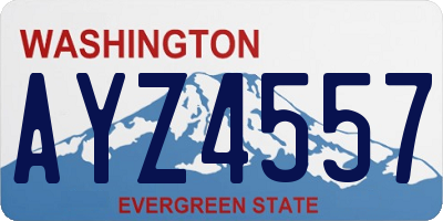 WA license plate AYZ4557