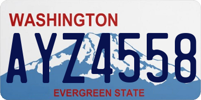 WA license plate AYZ4558