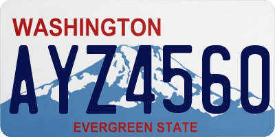 WA license plate AYZ4560