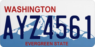 WA license plate AYZ4561