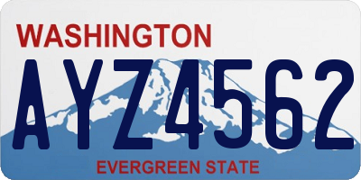 WA license plate AYZ4562