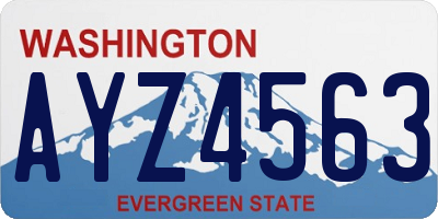 WA license plate AYZ4563