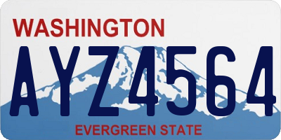 WA license plate AYZ4564