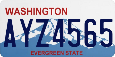 WA license plate AYZ4565