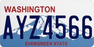 WA license plate AYZ4566