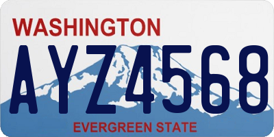 WA license plate AYZ4568