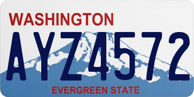 WA license plate AYZ4572