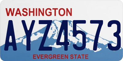 WA license plate AYZ4573