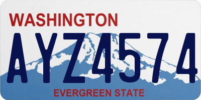 WA license plate AYZ4574