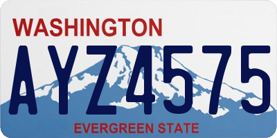 WA license plate AYZ4575