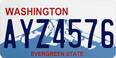 WA license plate AYZ4576