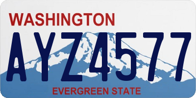 WA license plate AYZ4577