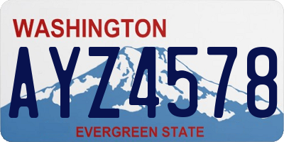 WA license plate AYZ4578