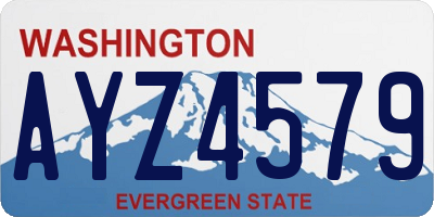 WA license plate AYZ4579