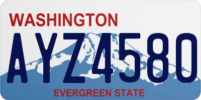 WA license plate AYZ4580