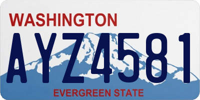 WA license plate AYZ4581