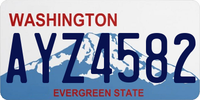 WA license plate AYZ4582