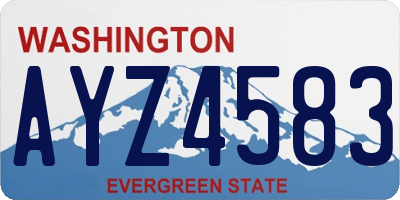 WA license plate AYZ4583