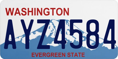 WA license plate AYZ4584