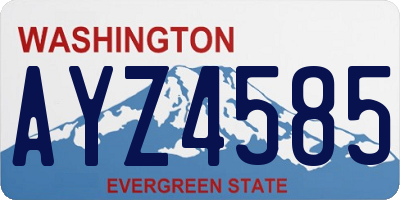 WA license plate AYZ4585