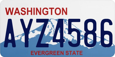 WA license plate AYZ4586