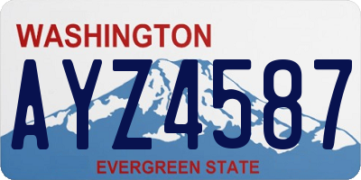 WA license plate AYZ4587