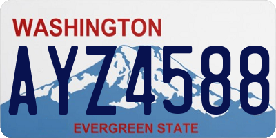 WA license plate AYZ4588