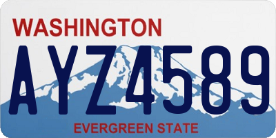 WA license plate AYZ4589