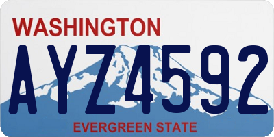 WA license plate AYZ4592