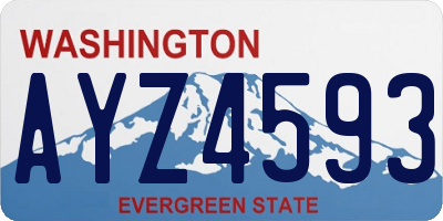 WA license plate AYZ4593