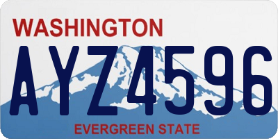 WA license plate AYZ4596