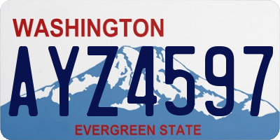 WA license plate AYZ4597