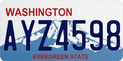 WA license plate AYZ4598