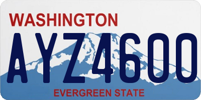 WA license plate AYZ4600